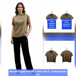 Hermes Graphi Printed T-Shirt Size S - Contemporary Fit